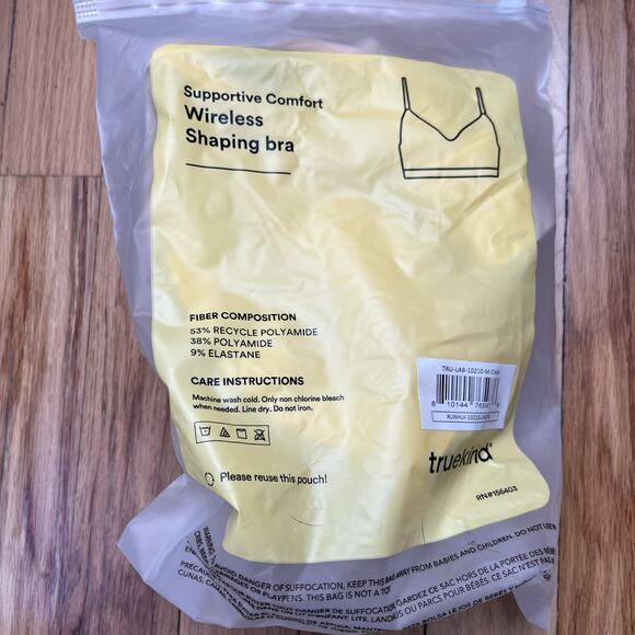 NEW TrueKind Women's M Supportive Comfort Wireless Shaping Bra Beige Nude Cream - Picture 7 of 8